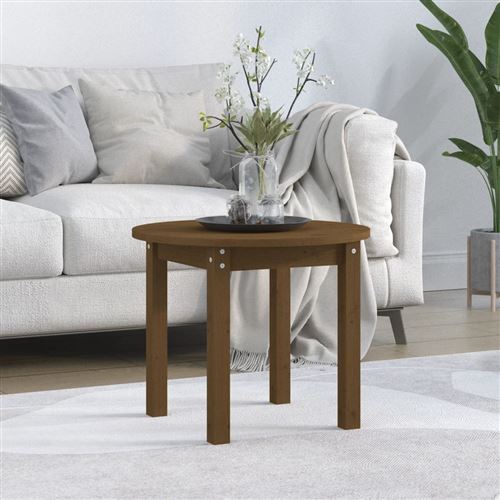 Vidaxl Marron Table Basse Miel Ø 55X45 Cm Bois Massif De Pin822330 - Image 3