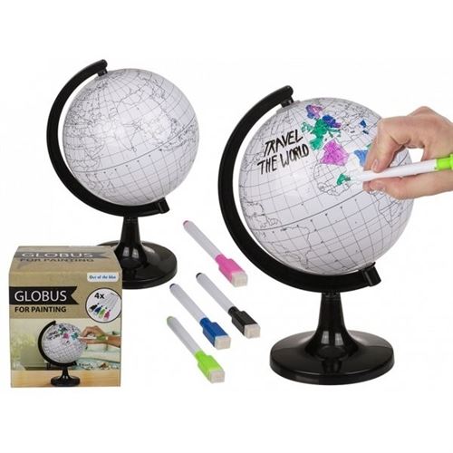 Globe terrestre éducatif à colorier avec 4 feutres effacables - Globe  terrestre enfant - Achat & prix