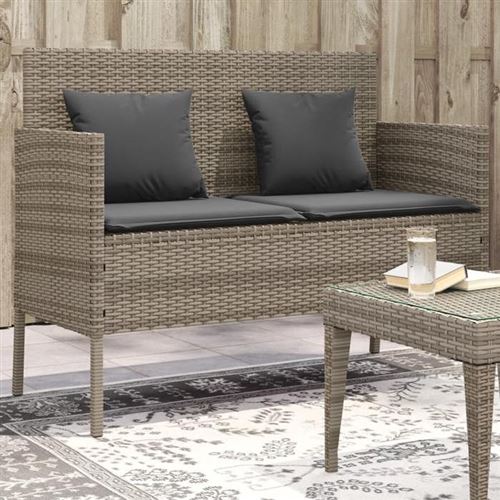 Vidaxl Gris Banc De Jardin - Résine Tressée - Image 3