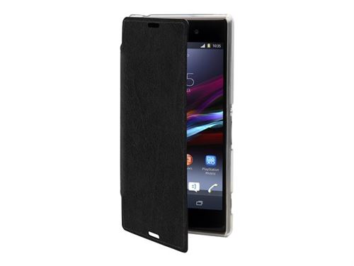 Muvit Mfx Made in Paris Crystal Folio - Étui à rabat pour téléphone portable - cuir Nappa PU - noir - pour Sony XPERIA Z3