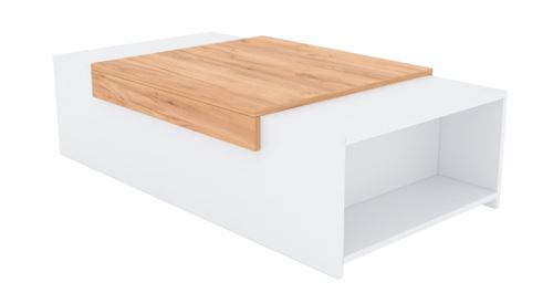 Table basse Chêne Blanc Moderne 110 x 31,6 x 60,3 cm