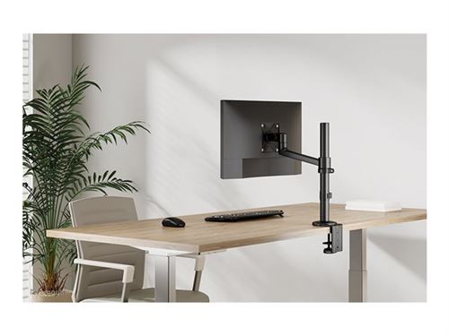 Neomounts Ds60-425Bl1 - Kit De Montage (Fixation Par Pince Pour Bureau, Passe-Fil De Bureau, Plaque D'Adaptation Vesa, Bras Pour Moniteur) - Bras Réglable En Mouvement Complet - Pour Écran Lcd - Acier - Noir - Taille D'Écran : 17"-27"