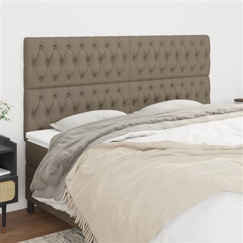 vidaXL Têtes de lit 4 pcs Taupe 90x7x78/88 cm Tissu