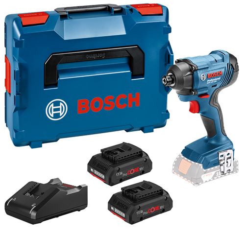 Visseuse à chocs 18V Bosch GDR 18V-160 + 2 batteries ProCORE 4 Ah + chargeur + L-BOXX - BOSCH - 06019G510Q