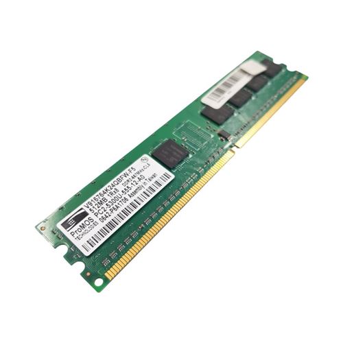 Barrette Mémoire 512Mo RAM DDR2 ProMOS V916764K24QBFW-F5 DIMM PC2-5300U 1Rx8