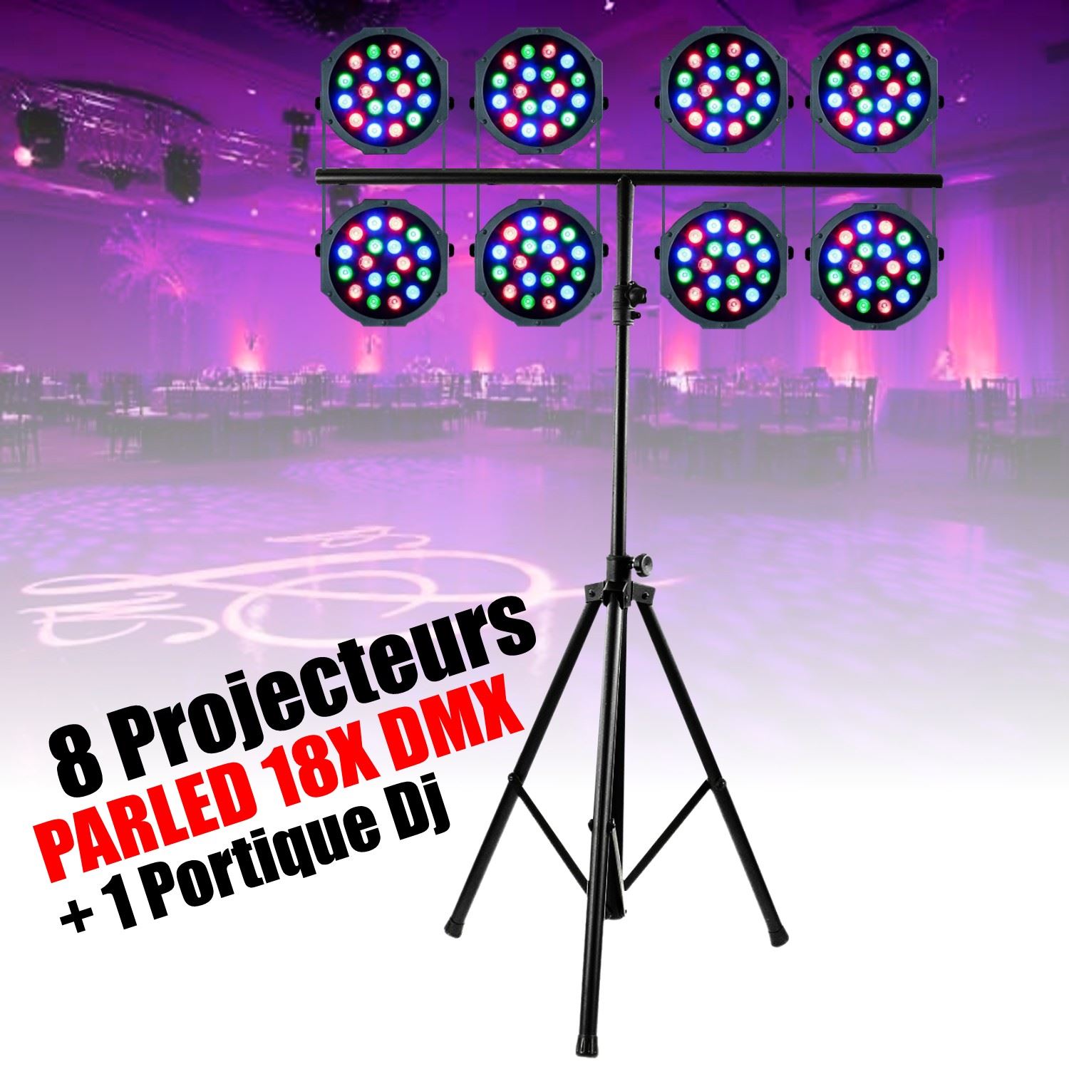 Projecteur LED COB 80W DMX – Lumière Disco, éclairage Scène DJ, Blanc Froid/chaud