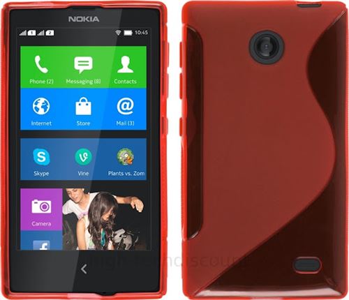 Housse etui coque pochette silicone gel fine pour Nokia X / X+ + film ecran - ROUGE - htdmobiles