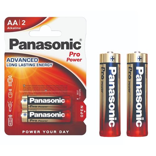 PANASONIC Pack de 2 Piles Alcalines PRO POWER GOLD AA/LR6 1,5V
