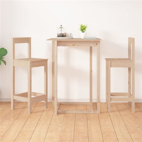vidaXL Chaises de bar lot de 2 40x41,5x112 cm bois de pin solide