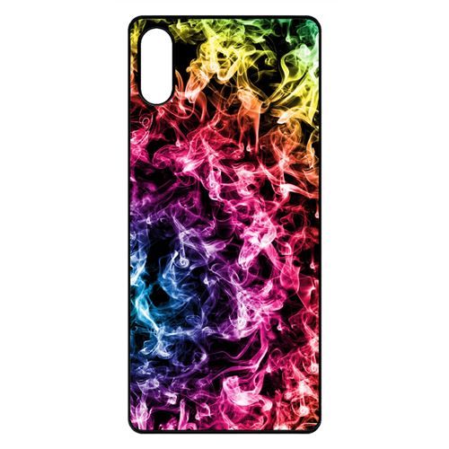 Coque My-Kase pour Xperia L3 - smoke fume arc en ciel - Plastique Noir