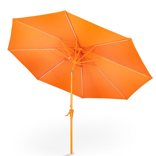 Blumfeldt Calais Sonnenschirm LED Aluminium-Rahmen Polyester-Bespannung UV 50 Orange