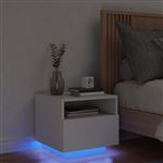 Table de chevet avec lumières LED blanc 40x39x37 cm