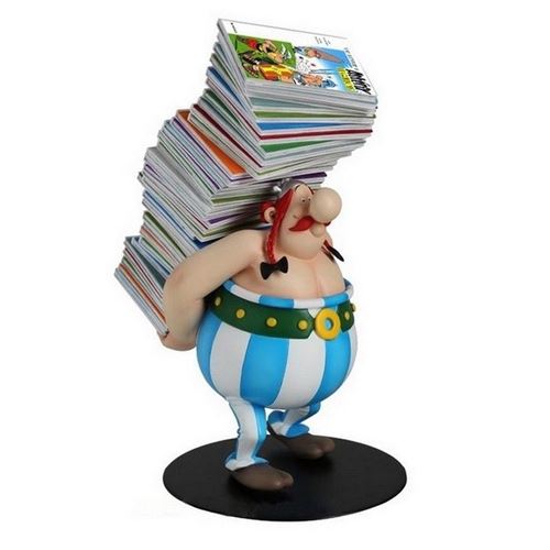 Asterix - Statuette Collectoys Obelix pile d'albums 21 cm