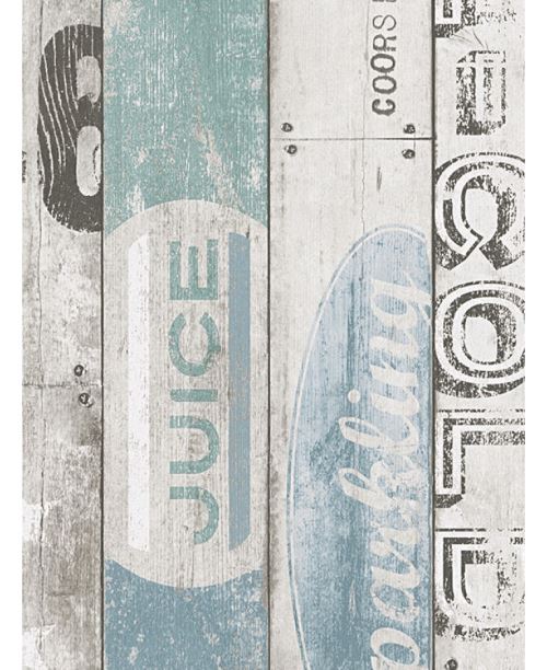 Surf panneau de bois Papier peint Bleu AS Creation