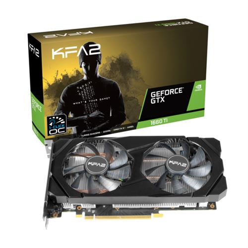 KFA2 GeForce GTX 1660 Ti (1-Click OC) - Carte graphique - GF GTX 1660 Ti - 6 Go GDDR6 - PCIe 3.0 x16 - DVI, HDMI, DisplayPort
