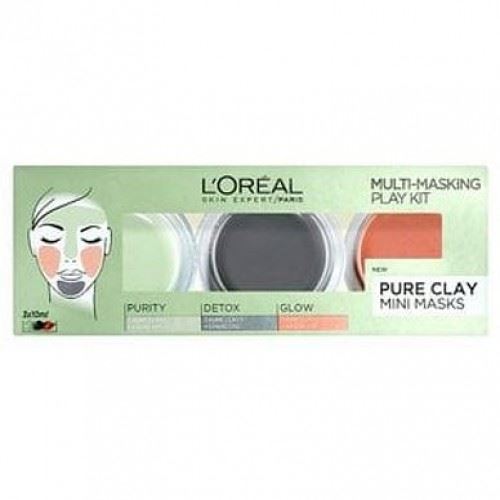 Loreal 3 Pure Clays Kit Masque Masque Multi-Masque Visage Loreal X 6