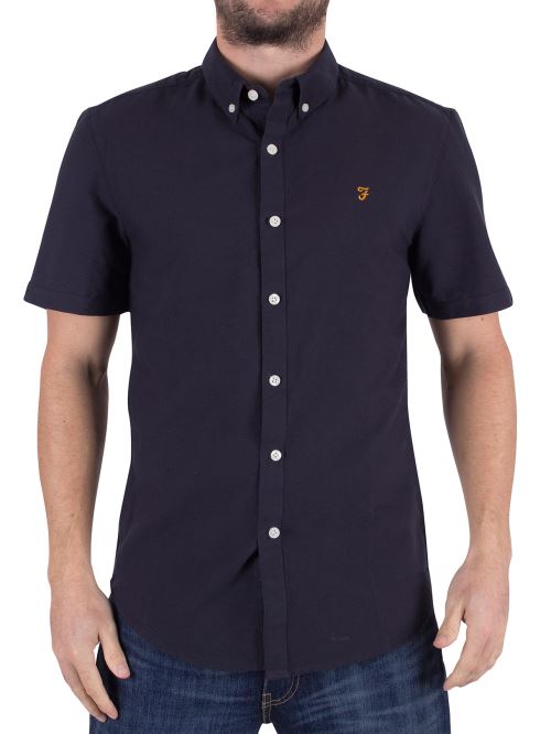 Farah Vintage Homme Slim Fit Brewer Shortsleeved Shirt, Bleu