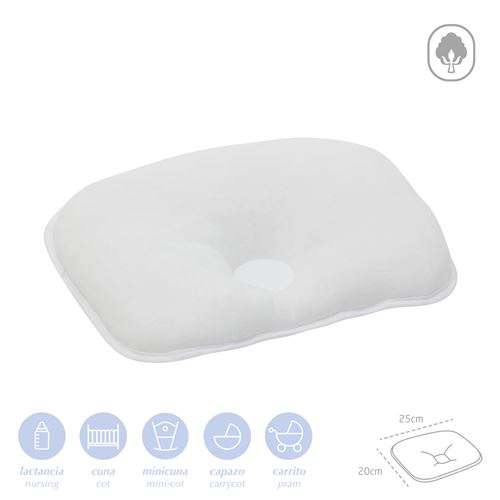 Coussin Anti Tête Plate 25X20 Cm Liso E Blanc