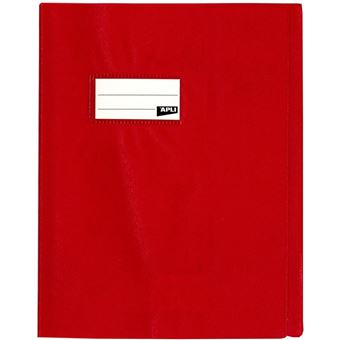 Protège-cahier 17 x 22 cm petit cahier plastique rouge Apli