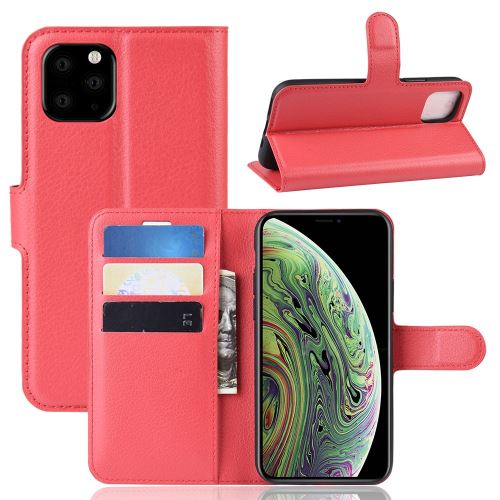 Etui en PU rouge avec support pour votre Apple iPhone 5.8 pouces (2019)