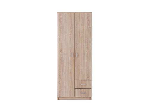 Armoire OLESSIA - 2 portes & 2 tiroirs - L.80 cm - Chêne