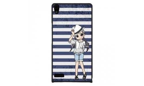 Coque rigide pour Huawei Ascend P6 avec impression Motifs manga fille marin
