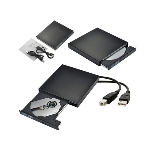 VSHOP ® Portable Externe Graveur( CD seulement) Lecteur CD-RW DVD-RW CD DVD ROM,