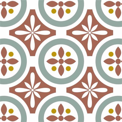 Draeger la carterie Lot de 6 stickers de carrelage FLORAUX Rouge