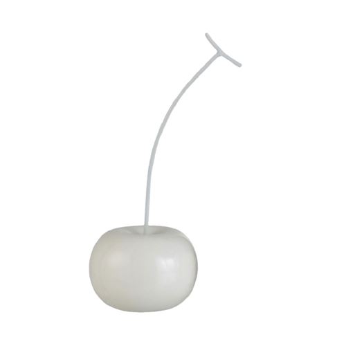 Statuette déco Cerise Blanche Brillante 22 cm