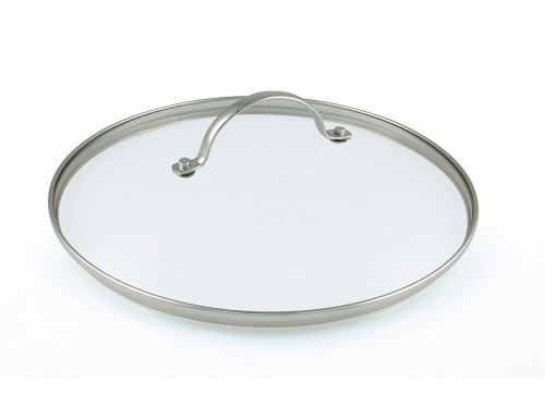 Greenpan 20 Cm Tempered Glass With Stainless Steel Rim Univesal Glass Lid With Metal Handle