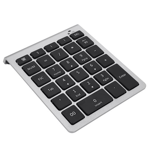 Mini Clavier Numérique sans Fil à 28 Touches 2.4G Mini Pavé Numérique sans Fil(Argent)