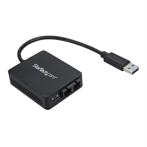 startech usb to fiber optic converter usb 3.0 - 1000base-sx sc noir