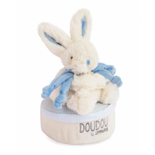Boite à musique tournicoti lapin bonbon bleu - doudou et compagnie