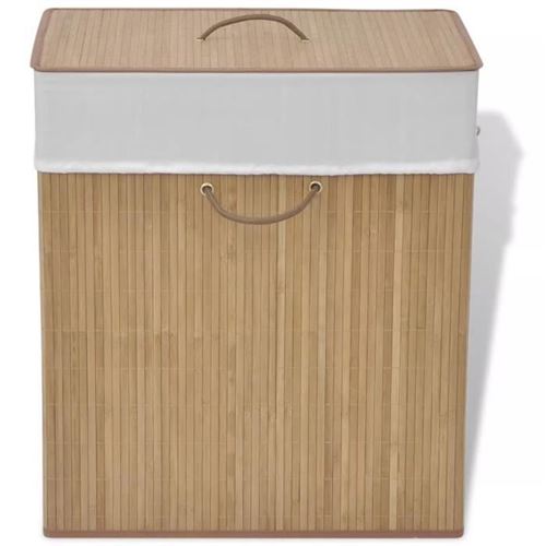 VIDAXL - Panier à linge - Rectangulaire - Bambou - Grand - Beige - Image 3