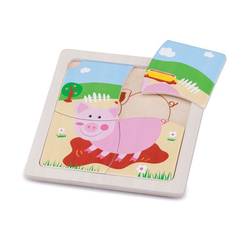 New Classic Toys mini puzzle cochon junior 15 cm bois