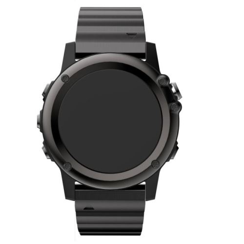 Bracelet de montre Compatible avec Garmin Fenix 3/HR, Acier inoxydable - Noir