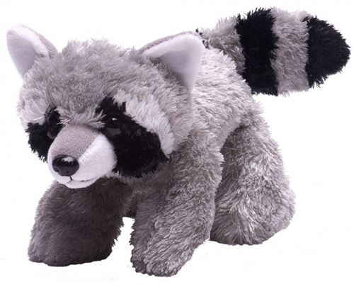 Wild Republic Hug'Ems peluche : raton laveur 18 cm argent