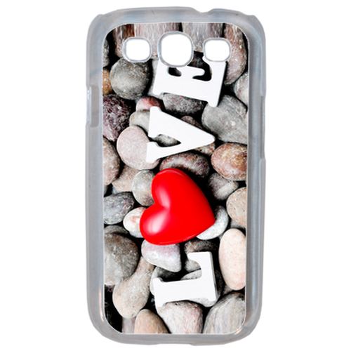 Coque Love Galet Compatible Samsung S3 Transparent