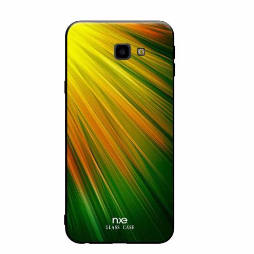 Coque en TPU verre pour l'impression de motifs anti-rayures jaune/vert pour votre Samsung Galaxy J4 Plus
