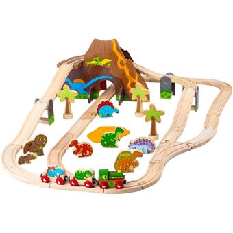 Jeu en bois - Ensemble de chemin de fer de dinosaure - 1
