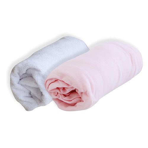 PMP Set de Alèse Polyuréthane + Drap Housse Rose Poudre Birdy 60 x 120 cm