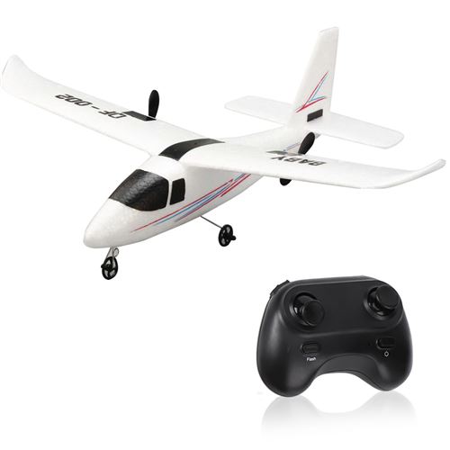 Planeur assemblé à télécommande avec aile fixe antichute avion RC sans LED
