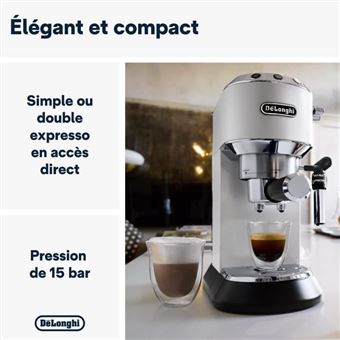 DELONGHI DEDICA 2.0 MATT WHITE PUMP ESPRESSO EC685.W