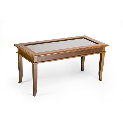 Mobilifiver Table basse, Classico, Noyer, 100 x 50 x 45 cm, Mélaminé/Verre, Made in Italy