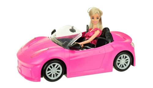 Toi-Toys Poupée Lauren Teenager en voiture rose