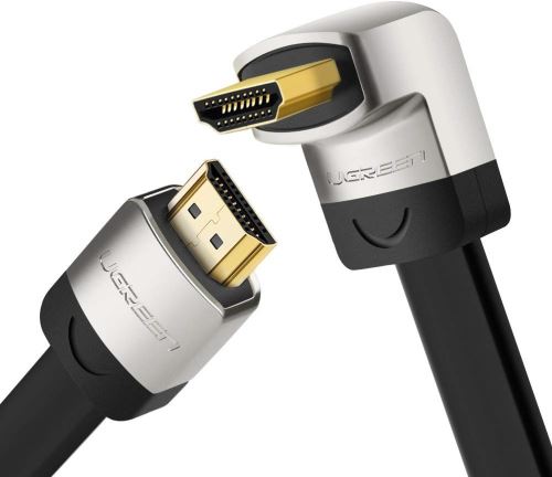 Câble HDMI 4K 60Hz Coudé 90 Degrés Cordon HDMI en Aluminium Supporte HDR, Ethernet 18Gbps, 3D, ARC, 3m