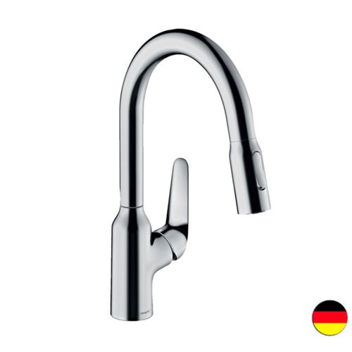 Hansgrohe Chrome Robinet De Cuisine Avec Douchette Focus M42 180 2 Jets Chromé