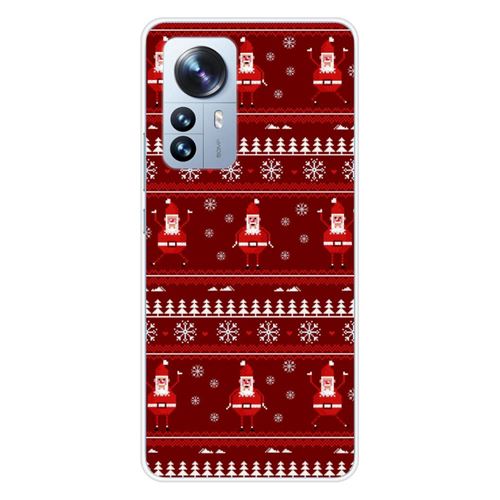 Coque en silicone imprimée compatible Xiaomi Mi 12 Pro NO Pull de Noël Santa