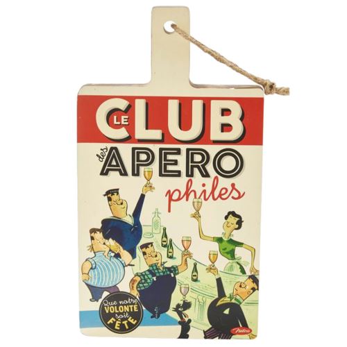 Planche de coupe en bois Club des Apérophiles