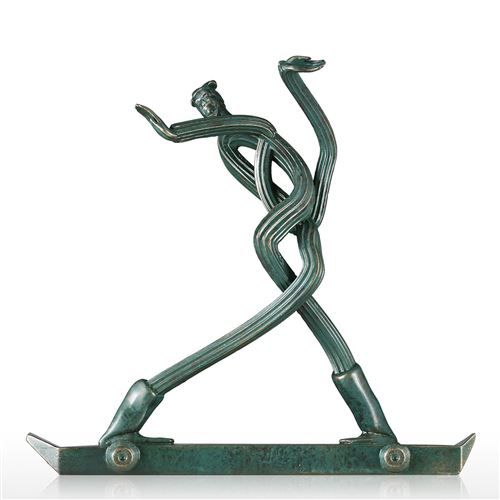 Tooarts Skater Sculpture en Fibre de Verre Statues Guerrier en Terre Cuite Maison Décoration Dessin Original